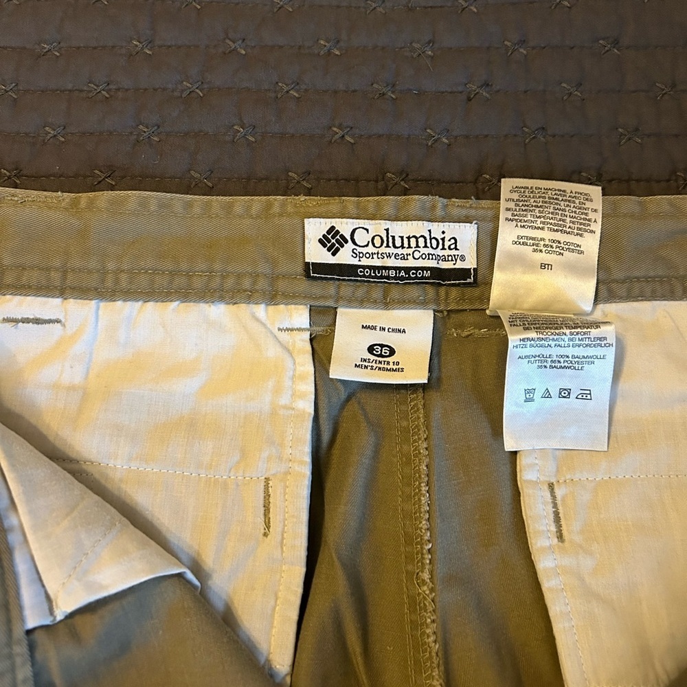 Columbia Men's Greenish Gray Cargo Shorts. Sz 36 - Picture 4 of 7